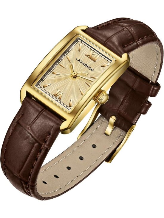 Dainty Vintage Square Leather Strap Watch for Women - Elegant Quartz Gift Idea main image 4